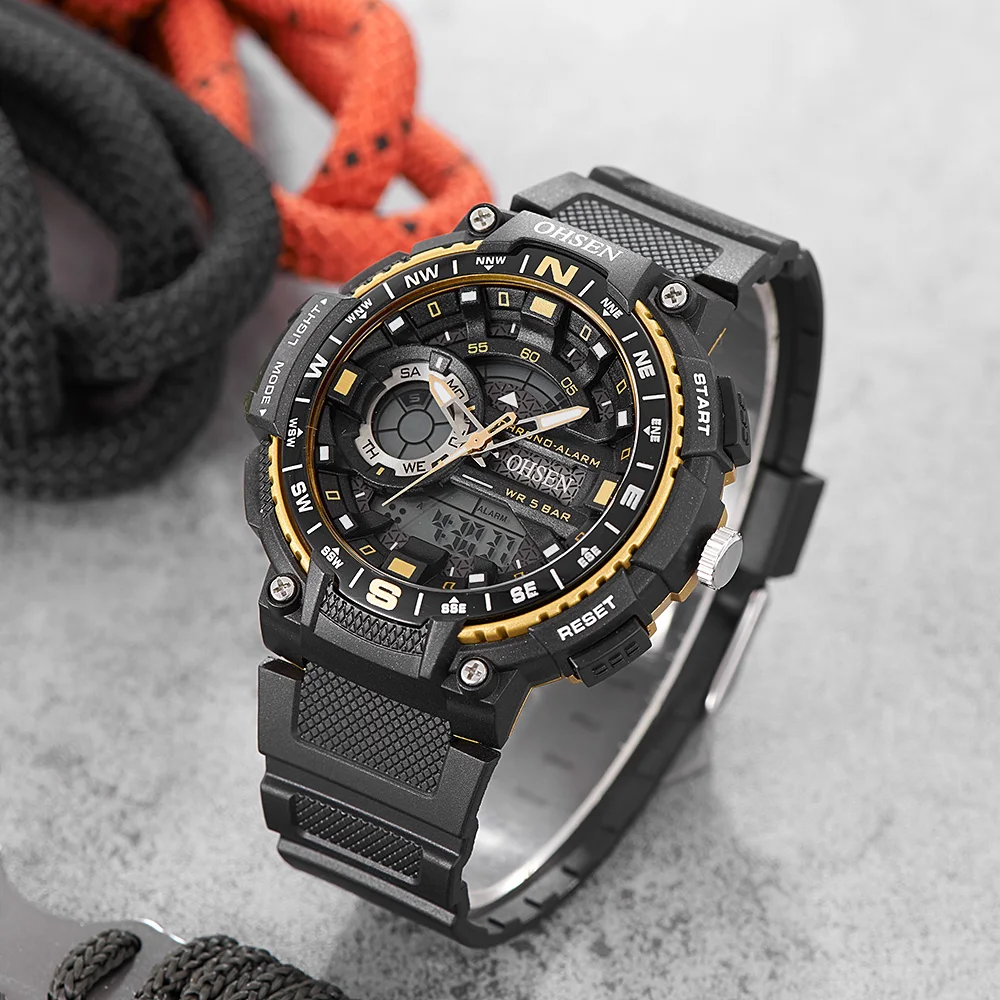 

Fashion quartz digital men watch Gifts Outdoor Sport Diving Man wrist watches Silicone LED Military Electronic Alarm Gold clocks
