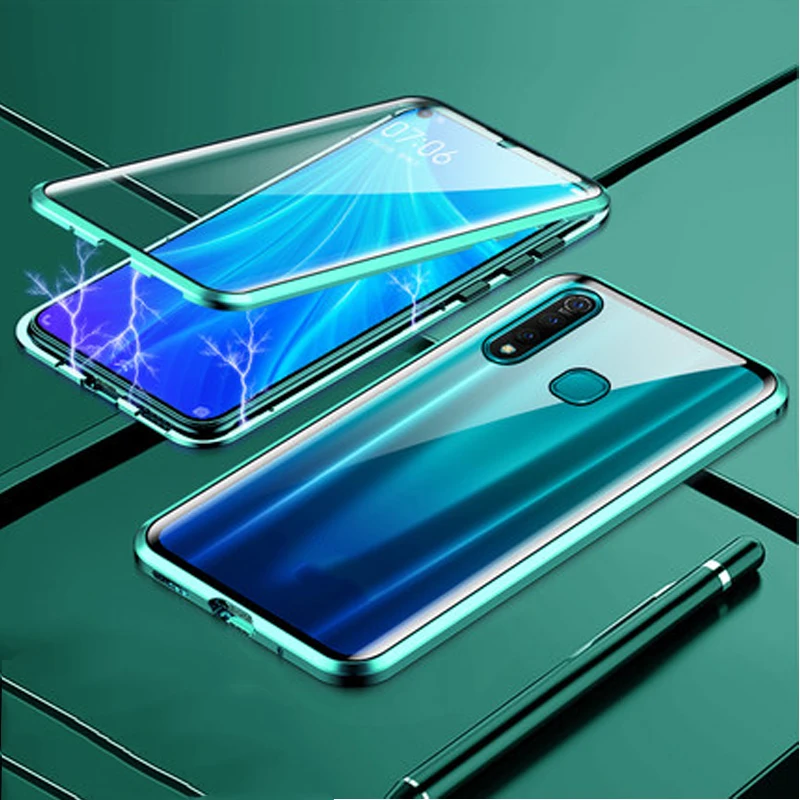 Роскошный Магнитный адсорбционный ЧЕХОЛ ДЛЯ VIVO Z5X z5x, металлическая рамка, двусторонняя стеклянная крышка для VIVO Z5 X, защитный чехол для телефона, оболочка