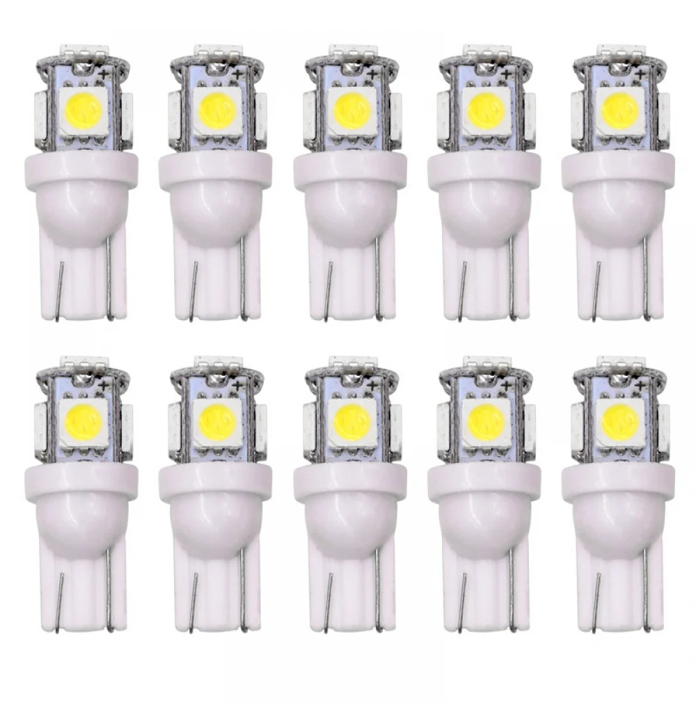 

12 шт ., Автомобильные светодиодные лампы T10 24 В W5W 194 168 SMD 5050
