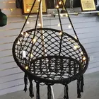 Кресло-качели в скандинавском стиле с круглой кисточкой, подходит для отдыха, идеальный фон для фотосъемки