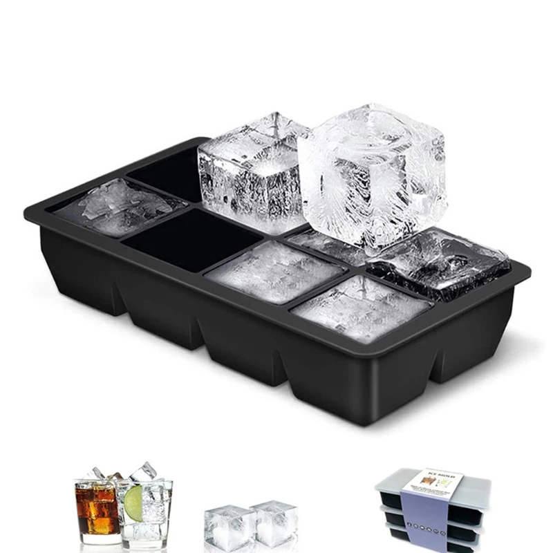 

68UC 8-Grids Square Ice Cube Tray Mould Ice Cubes Silicone Mold DIY Jelly Maker Mold