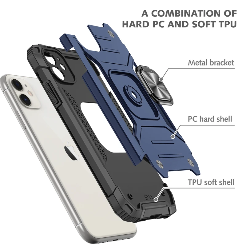 Magnetic Metal Finger Ring Holder Case For iPhone 14 Pro Max 13 12 11 Pro Max Cover for iPhone Xs Max XR XS 8 7 6 6s Plus SE2020