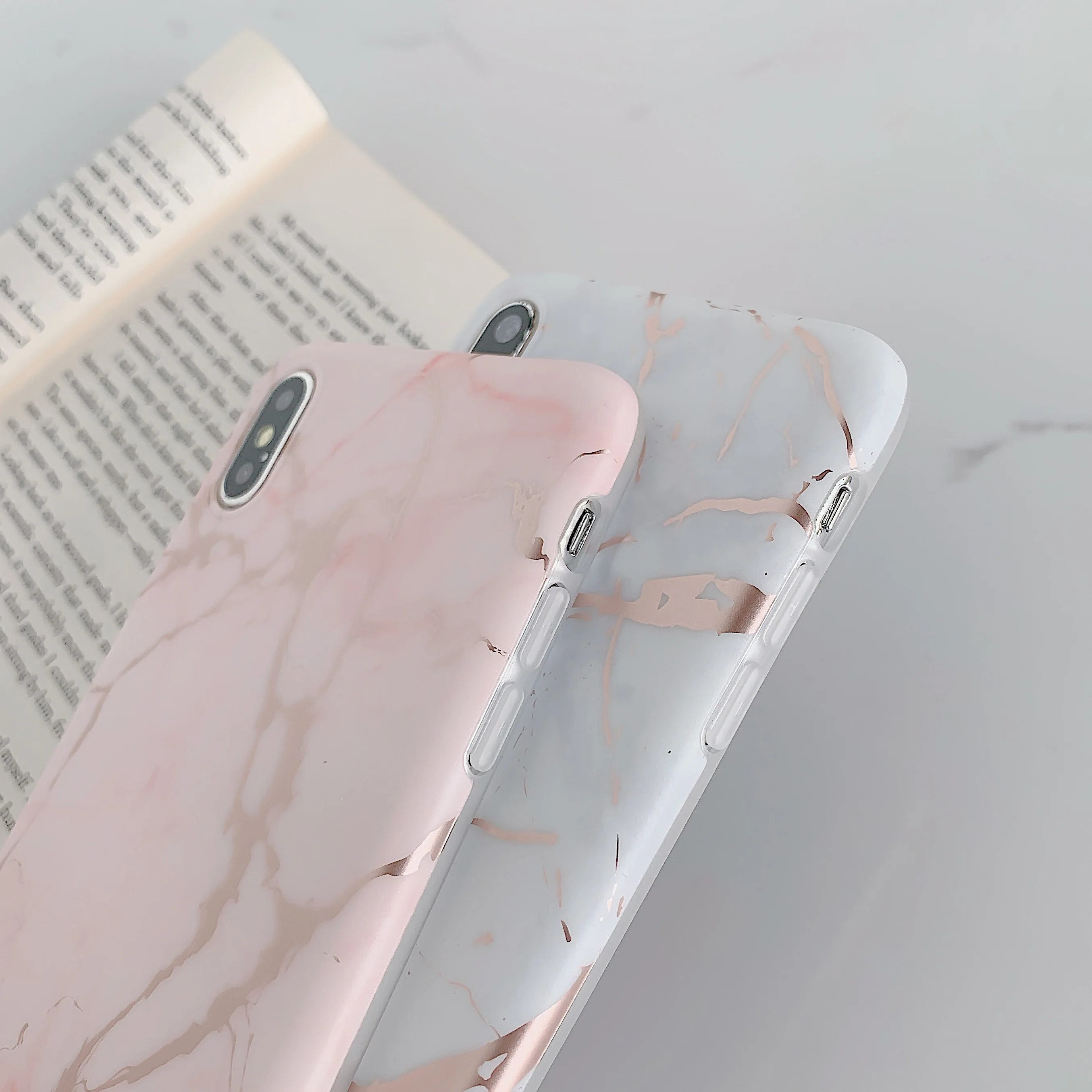 Розовый мраморный чехол COOLY для Huawei P20 Lite P30 Pro задняя крышка на Nova 3e 4e белый черный