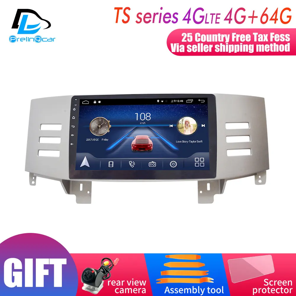 TS player 4G64G 4G Lte Android 9,0 мультимедийная навигационная система для Toyota eiz Mark X 2005-2009 лет автомобильный dvd-плеер Подушка подголовник радио - Цвет: TS player 4G64G