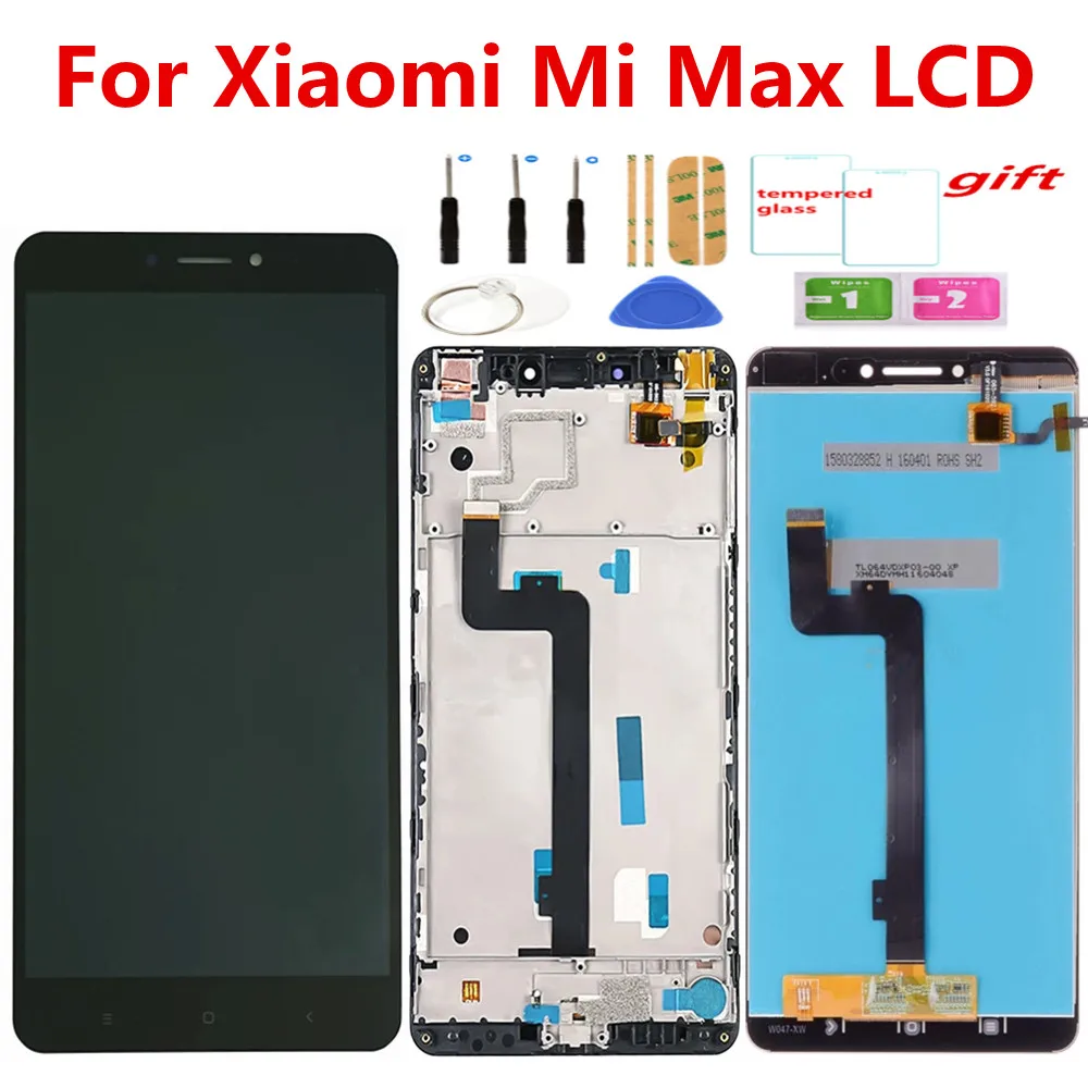 100% протестированный дисплей с рамкой для Xiaomi Mi Max сменный ЖК сенсорным экраном и