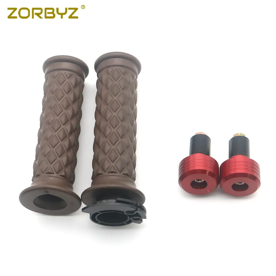 ZORBYZ 7/8 дюйма 22 мм Ретро коричневый резиновый Алмазный Руль рукоятки с