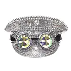 Для взрослых с серебряными пайетками вечерние туфли с заклепками в стиле Алмаз очки стимпанк шапка аксессуары в готическом стиле Show для ночных клубов одежда рейв рок Косплэй реквизит