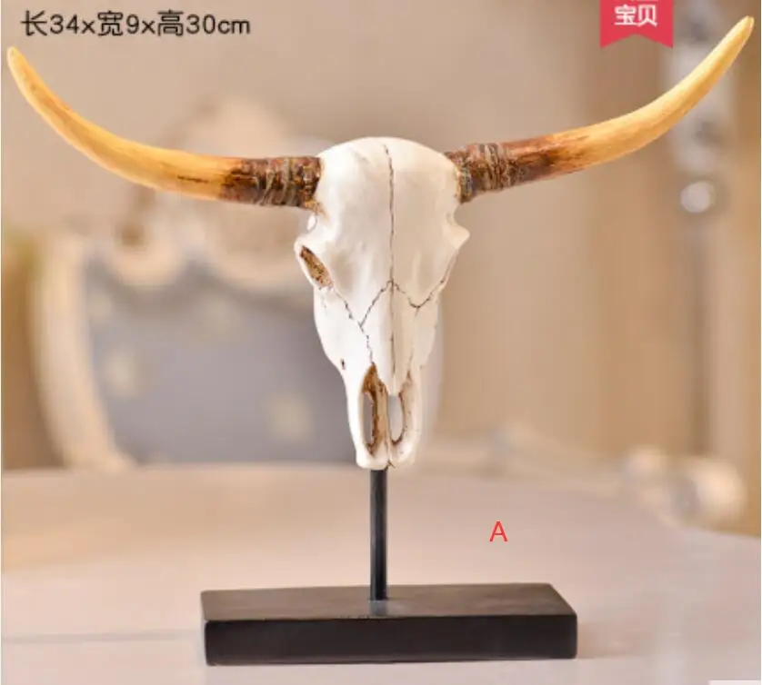 Смола ретро животное овечья голова ремесла гостиная атмосферная быка украшение