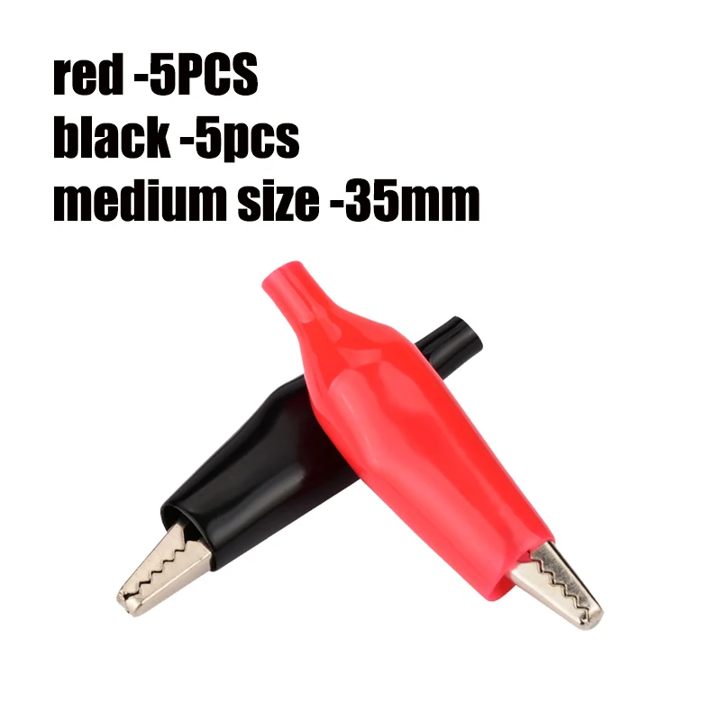 

Металлические зажимы «крокодил» G98 черные/красные