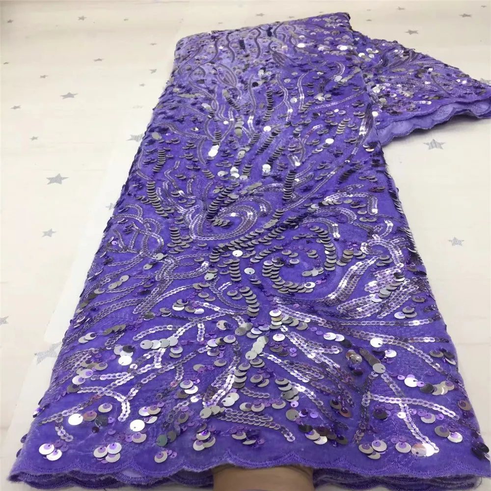 

Soso Nigerian Sequins Velvet Lace Fabrics Latest African Lace Fabric High Quality Lace French Lace Fabric For Wedding Sewing