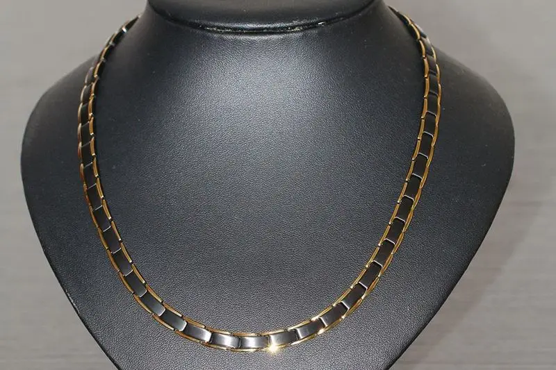 

QWC CHN29 stainless steel necklace hot sell man 8mm wide 5 color Magnet stone steel gold color 95+25cm big chain for punk