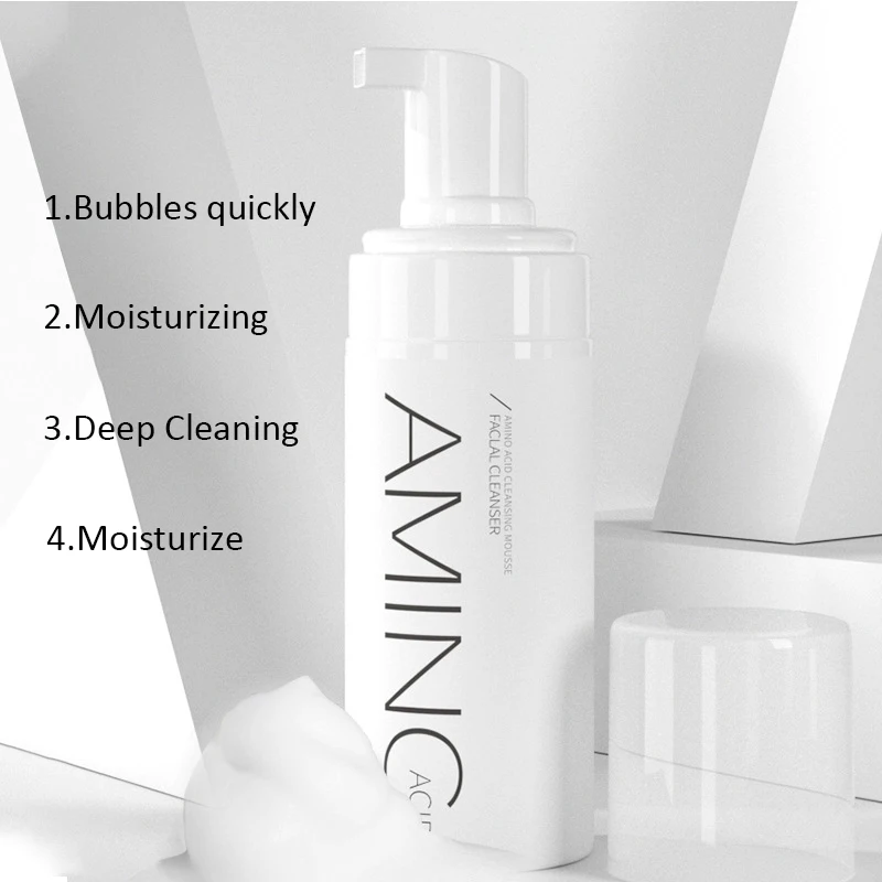 

Amino Acid Facial Cleanser Cleansing Foam Mousse Moisturizing Oil Control Deep Cleaning Facial Cleanser Brighten Skin Care