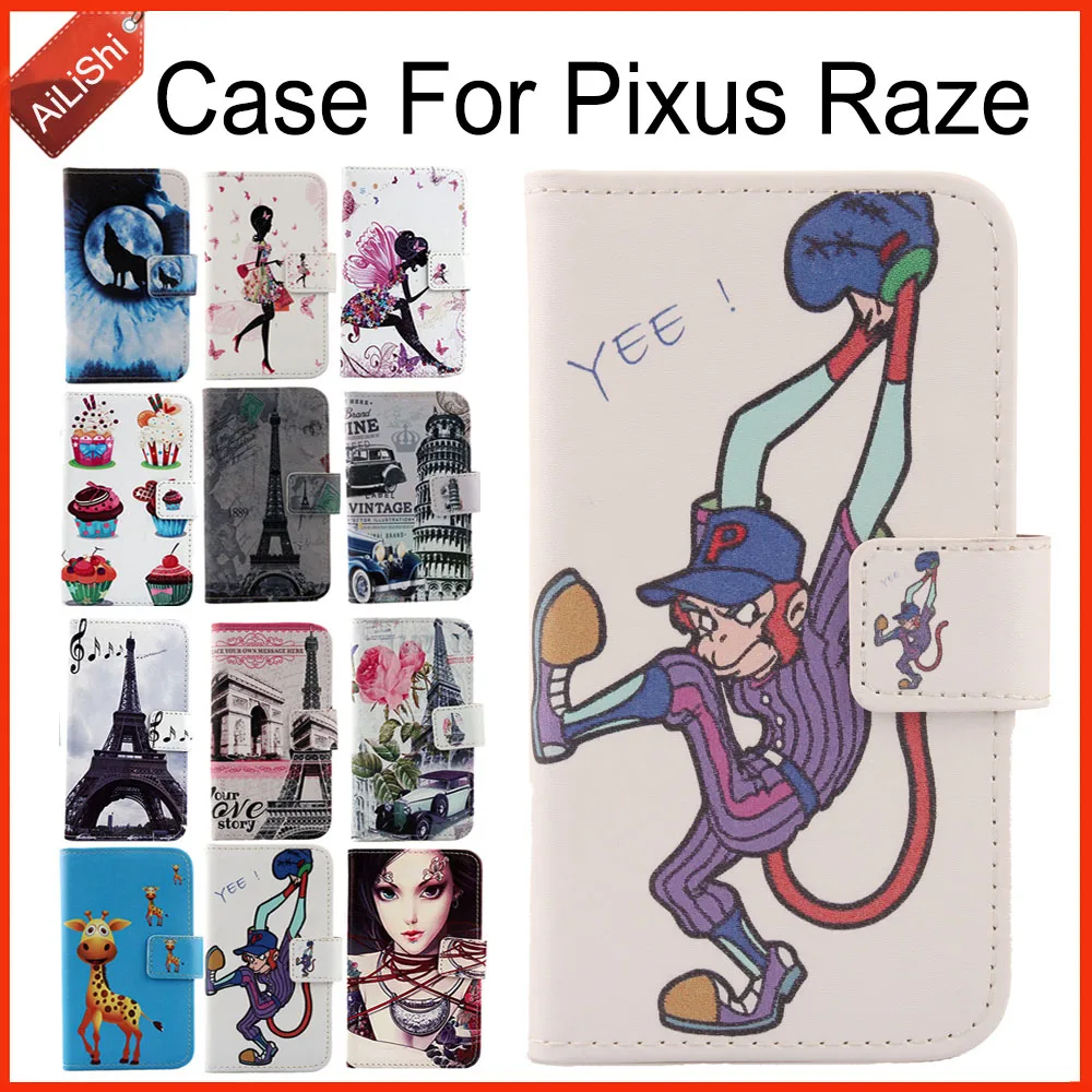 AiLiShi прямо с фабрики! Чехол для Pixus Raze роскошный Флип PU кожаный чехол рисунком