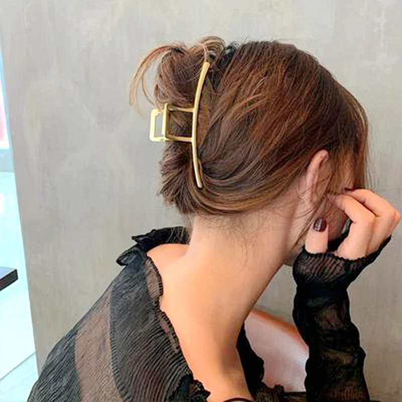 

2021 Korean Metal Geometric Hairpin Hairpin Elegant Hairpin Crab Hollow Hairpin Headdress Female Girl Hair Accessories
