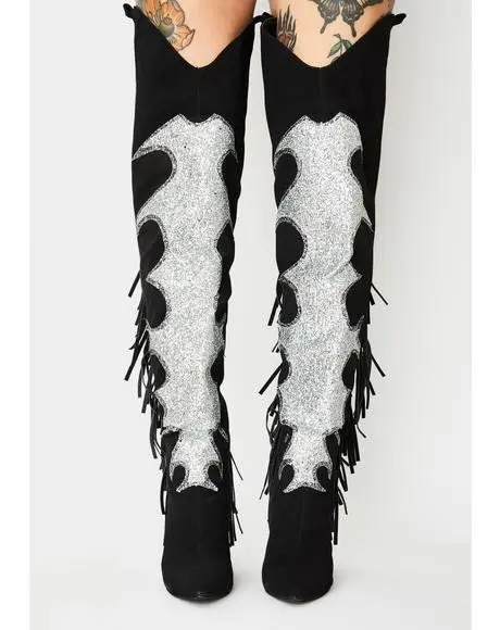 

2020 Pink Sexy tassel fashion sexy pointed thick heel high top boots