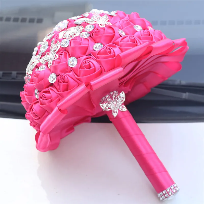 Женская розово-красная ручная работа свадебная брошь подружки невесты с цветами