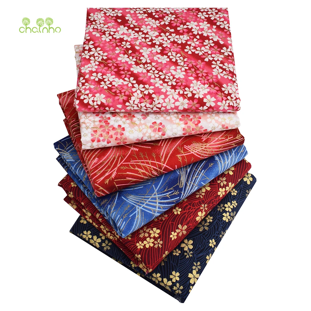 Простая хлопковая ткань серия цветов Лоскутная Ткань бронзовая ручной работы