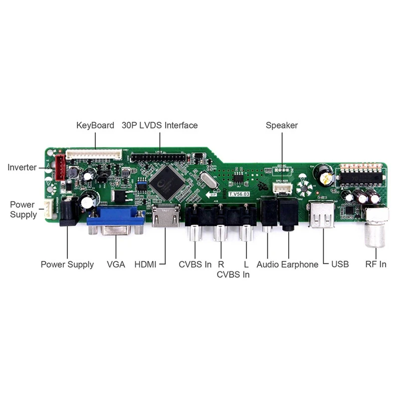 Плата драйвера для ЖК-дисплея 18 5 дюйма M185XW01 VB / VC TV + USB VGA HDMI-совместимая плата