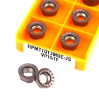 Твердосплавные круглые фрезерные Вставки RPMT10T3MOE JS VP15TF, токарные инструменты с ЧПУ, Концевая фреза с покрытием PVD + CVD для резки, 10 шт.
