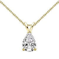 trendy 925 sterling silver 1 5ct d color vvs1 pear cut moissanite pendant necklace for women gift 18k gold plated fine jewelry