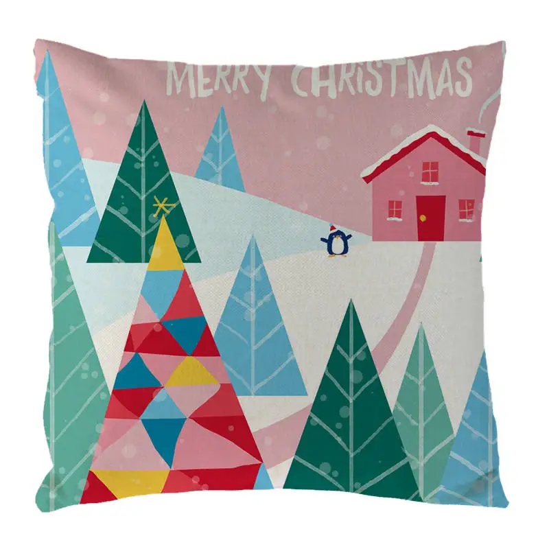 Deer Tree Pillows Cover Winter Style Cushion Christmas Pillow Case Snow Throw Decorative 1666 |