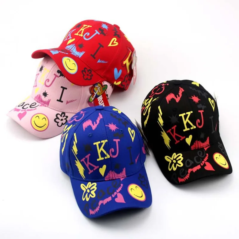 

Детские шапки корейская детская бейсболка модная детская шапка с граффити буквами дикая детская шапка уличная изогнутая шапка для детей
