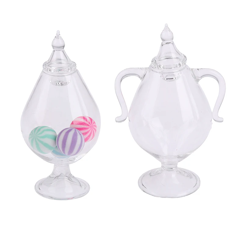 

1:12 Dollhouse Miniature Glass Candy Jar Simulation Candy Bottle Doll Model Toy For Dollhouse Decals New