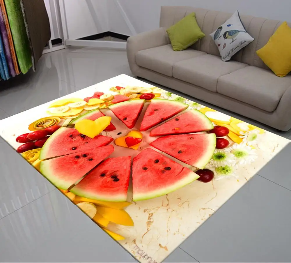 3D Print Carpet Fruit Rug Outdoor Kids Bedroom Rugs Kiwi Watermelon Floor Mat Living Room For Carpets | Дом и сад