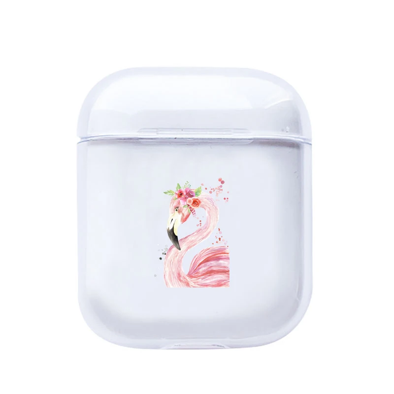 I200469 Прозрачный чехол для Apple Airpods 1/2 с милым мультяшным фламинго, прозрачный мягкий Роскошный чехол для наушников Airpods, чехол s - Цвет: I200469