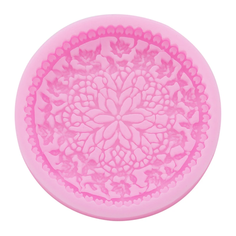 3D цветок лоза узор кружева круглая силиконовая форма для тортов украшения торта