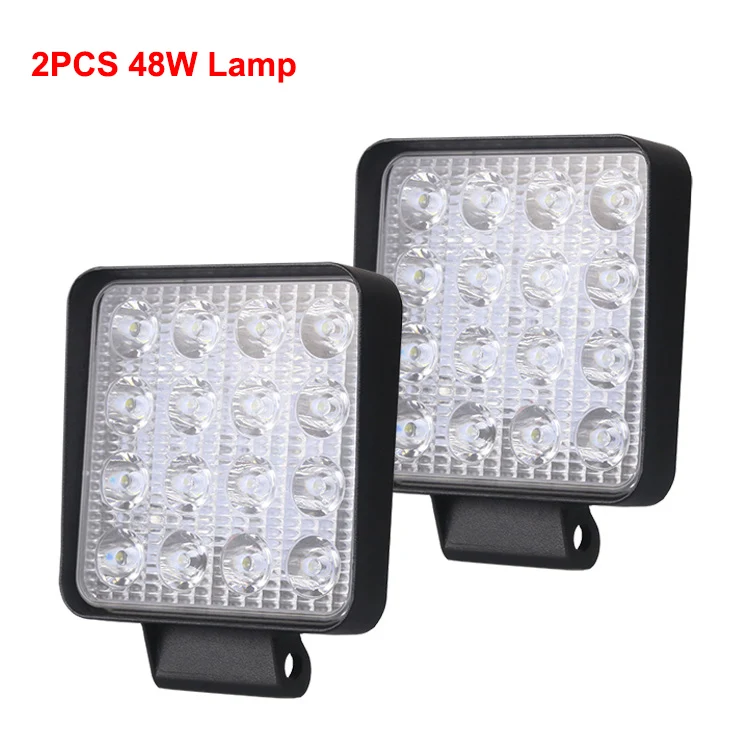 2Pcs 48W Lamp Nlpearl 2x4 дюймов Автомобильный светильник в сборе 42 Вт 48 Вт светодиодный противотуманный светильник s для грузовиков Рабочий СВЕТОДИОДНЫЙ светильник для 4x4 внедорожника ATV UTV трактор 12 В 24 В - Цвет: 2Pcs 48W Lamp