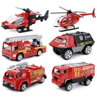 6 шт.компл. 1:87 масштабе мини пожарная машина SWAT автомобиля цинковый сплав раздвижные модель автомобиля детская игрушка-головоломка