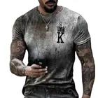 Мужская Летняя Модная рубашка с круглым вырезом и градиентным 3D-принтом в европейском и американском стиле, 2021