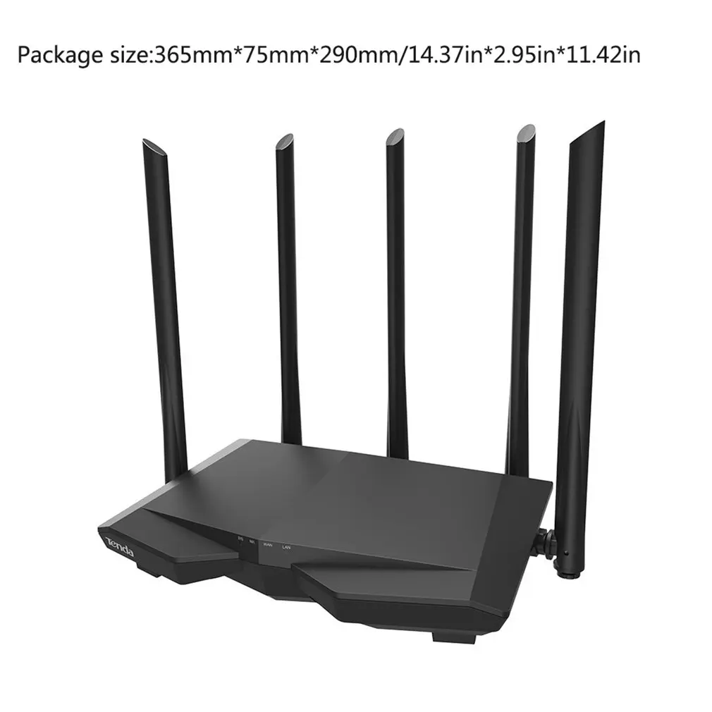 

High quality AC7 wireless Wifi router 11AC 2.4Ghz/5.0Ghz Wi-fi repeater 1 * WAN + 3 * LAN port 5 * 6dbi high gain antenna