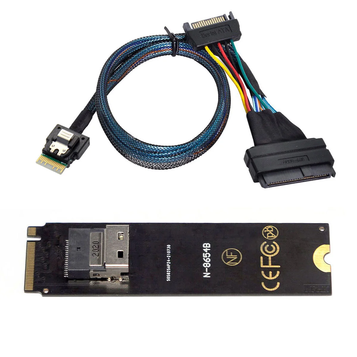 NGFF U.2 U2 SFF-8639 NVME PCIe SSD Cable and M-Key to SFF-8654 Slimline SAS Card Adapter for Mainboard | Компьютеры и офис