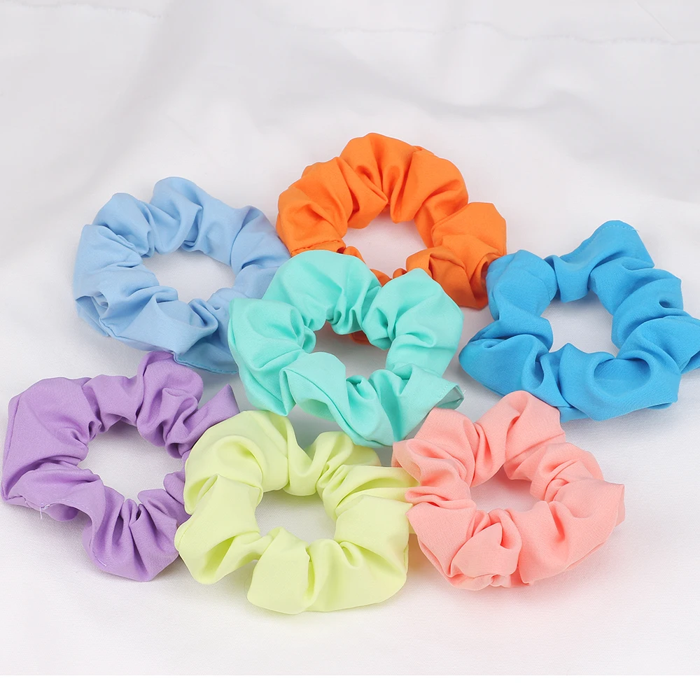 

2PCS/Set Candy Women Hair Scrunchies Solid color Lady Grils Gum For Hair Tie Ponytail Holder Hair Accessories Scrunchie Hairband