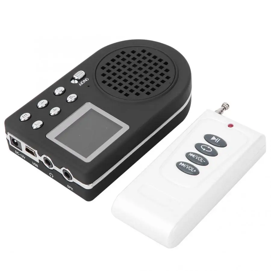 Outdoor Hunting Bird Caller 100m Remote Control Loud Speaker USB Monochrome LCD Display With Detachable Waist Belt | Спорт и