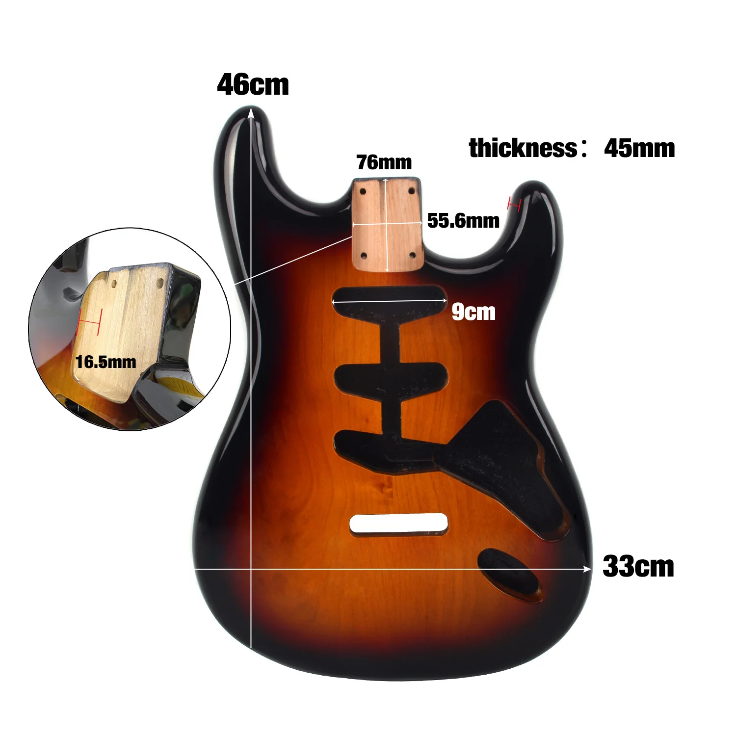 Alder Wood Multicolor Strat Guitar Body in High Gloss Finished for SSS Eectric Replacement | Спорт и развлечения