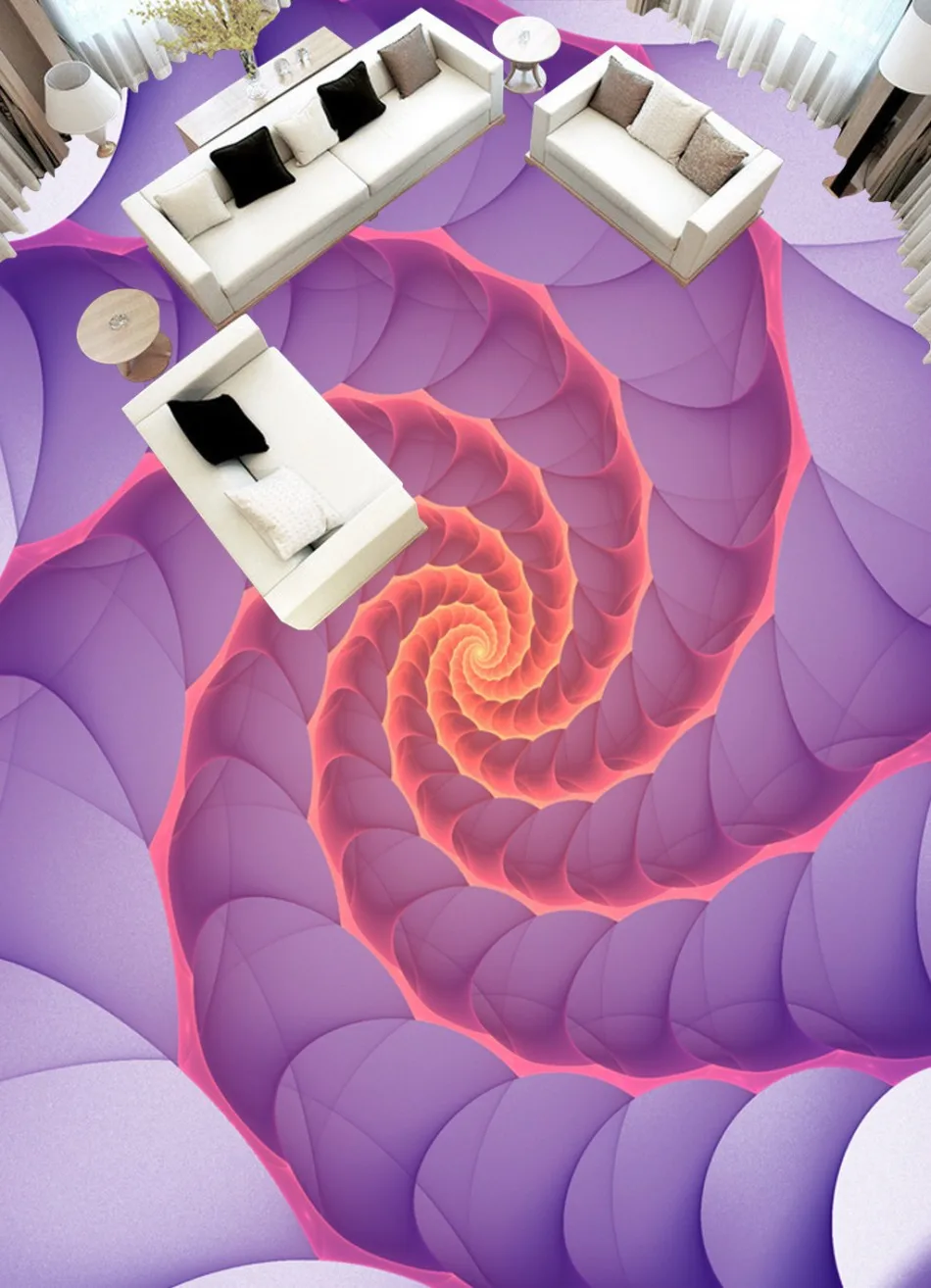 Напольные обои для стен 3 d гостиной 3D абстрактные вихревые напольные 3D-обои с