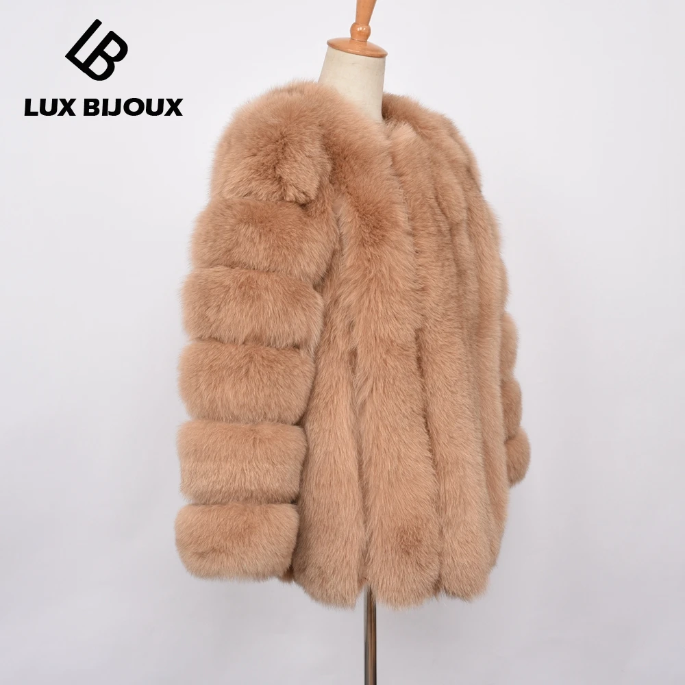 

New Real Fox Fur Coat Women's Natural Fur Jacket Fashion Style Overcoat Lady's Genuine Fur Outwear High Quality S7158B