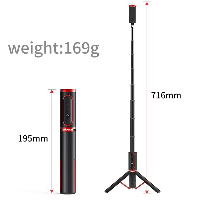 Селфи палка Ulanzi для смартфона Универсальный штатив монопод с поддержкой Bluetooth и