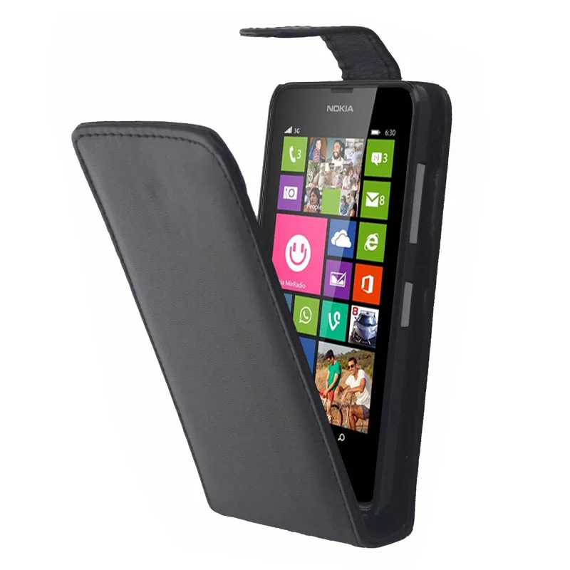 Вертикальный кожаный флип чехол для Nokia Lumia 630 чехлы мобильный телефон