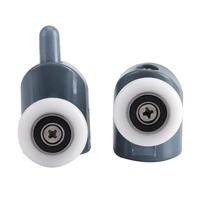 8pcsset double upper single down 25mmchromed wheel sliding door bearing rollers hardware for shower cabin accessories