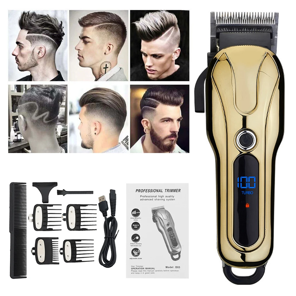 

Professional Hair Clipper Barber Shop Hair Trimmer For Men Beard Cordless Hair Cutting Machine Electric Baldheaded Hair Razor