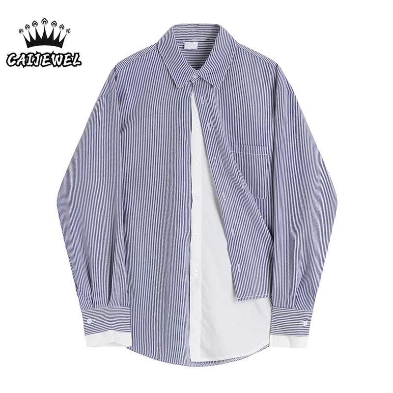 

Женская блузка в полоску с длинным рукавом, осень 2022, шикарные дизайнерские модные корейские блузки, винтажные Женские Мешковатые повседне...