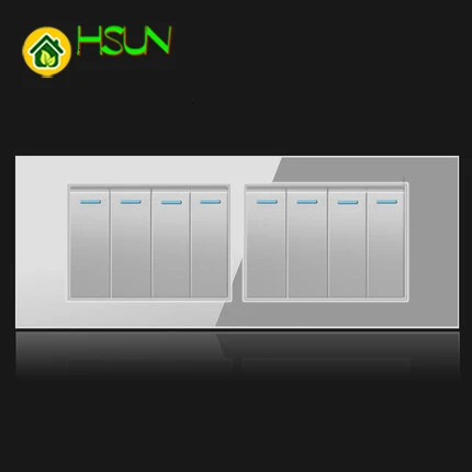 Американское закаленное стекло серый переключатель типа 118 розетка 1/2/3/4/5/6/7/8