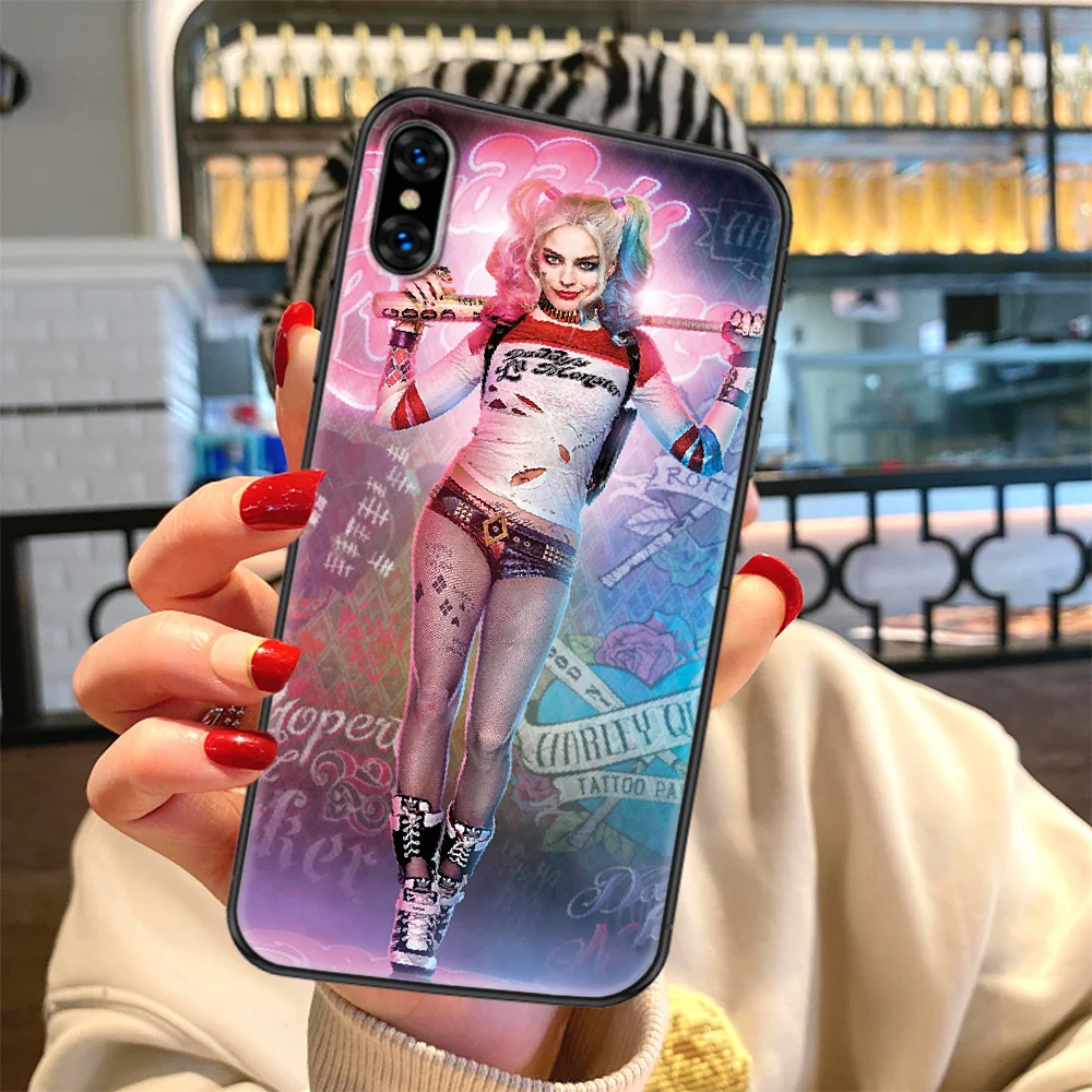

Harleys Quinns Phone Case Cover Hull For iphone 5 5s se 2 6 6s 7 8 12 mini plus X XS XR 11 PRO MAX black trend bumper painting
