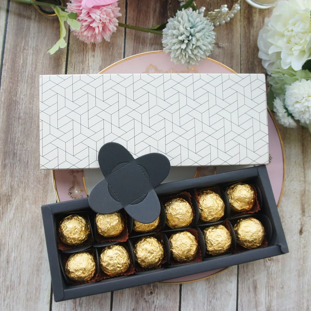 

9.5x24.5x3.5CM elegant honeycomb style 10 set Chocolate candy candle Paper Box valentine's day Christmas Birthday Gifts pack