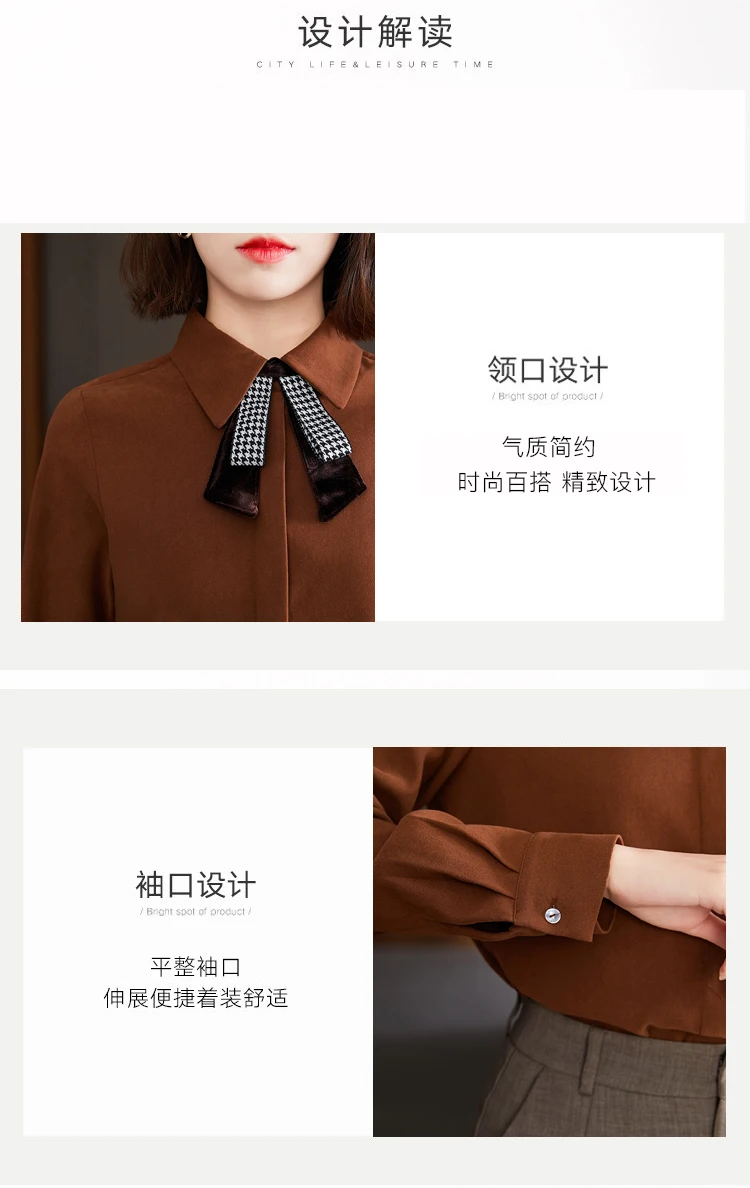 

houthion New Long Sleeve Blouse High-end Cotton Lapel Casual Fashion Blouses Comfortable Summer Korean Shirt