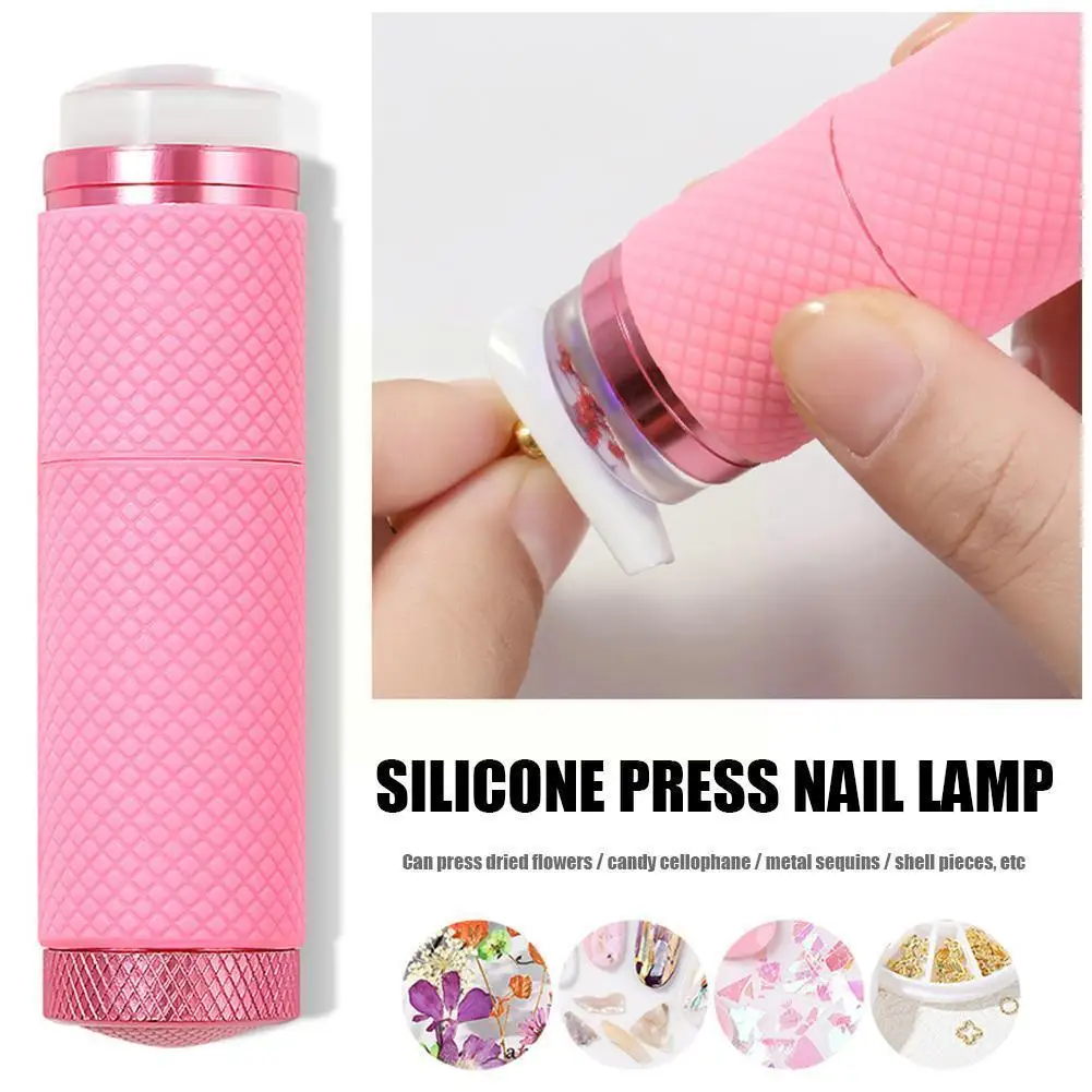 

Mini Handheld Nail Art Press Light Lamp With Jelly Handheld One-handed Lamp Portable Sequin Mini Silicone Sticker T1g7